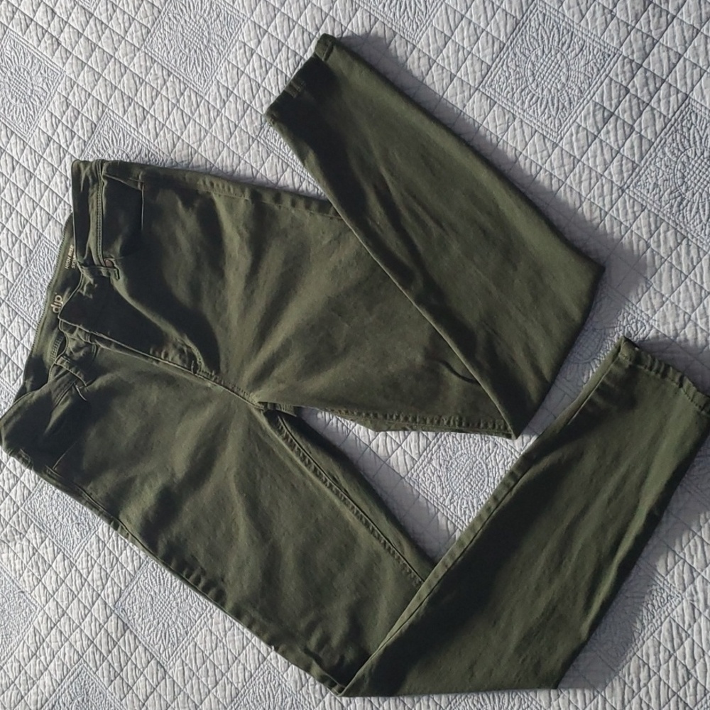 Dip High Rise Skinny Pants, Size 10, Green